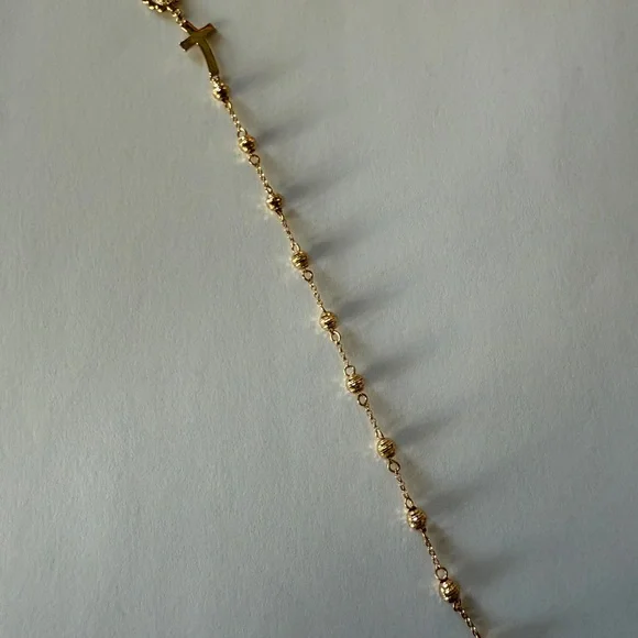 18K Solid Gold Rosary Bracelet - Picture 6 of 7